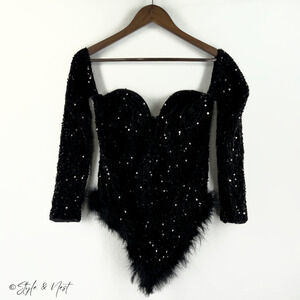 Sequin Whismigoth Ethereal Romper Rave Festival Bodysuit Dark Coquette Fairy Lg